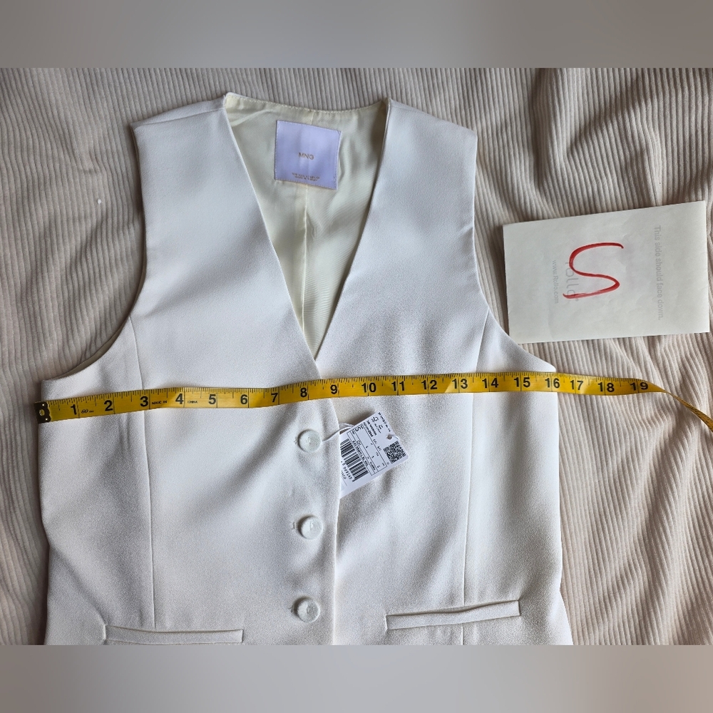 Mango suited Vest With Button off white BNWT - Picture 5 of 16